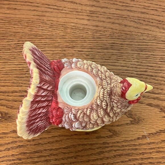 PartyLite Ceramic Turkey Candle Holder Thanksgiving Taper OR Tea light HTF! - Picture 5 of 6